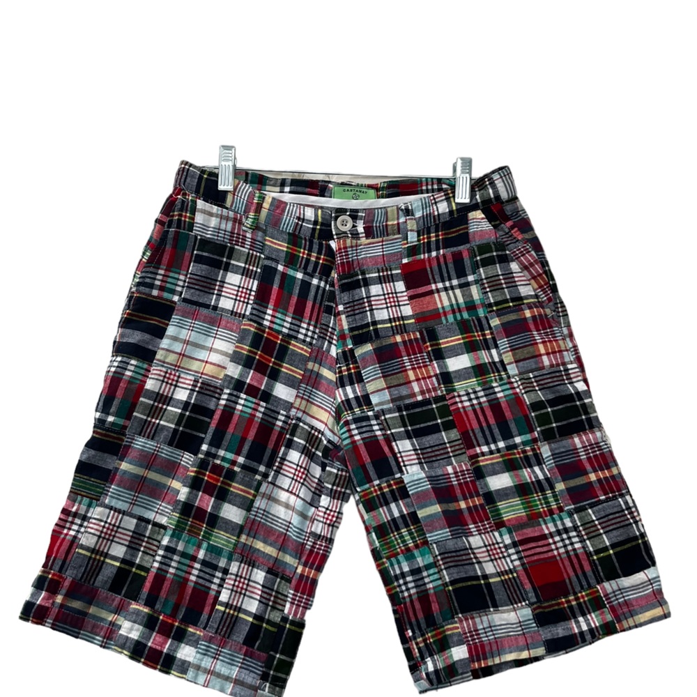 Castaway madras shorts. Boys size 14